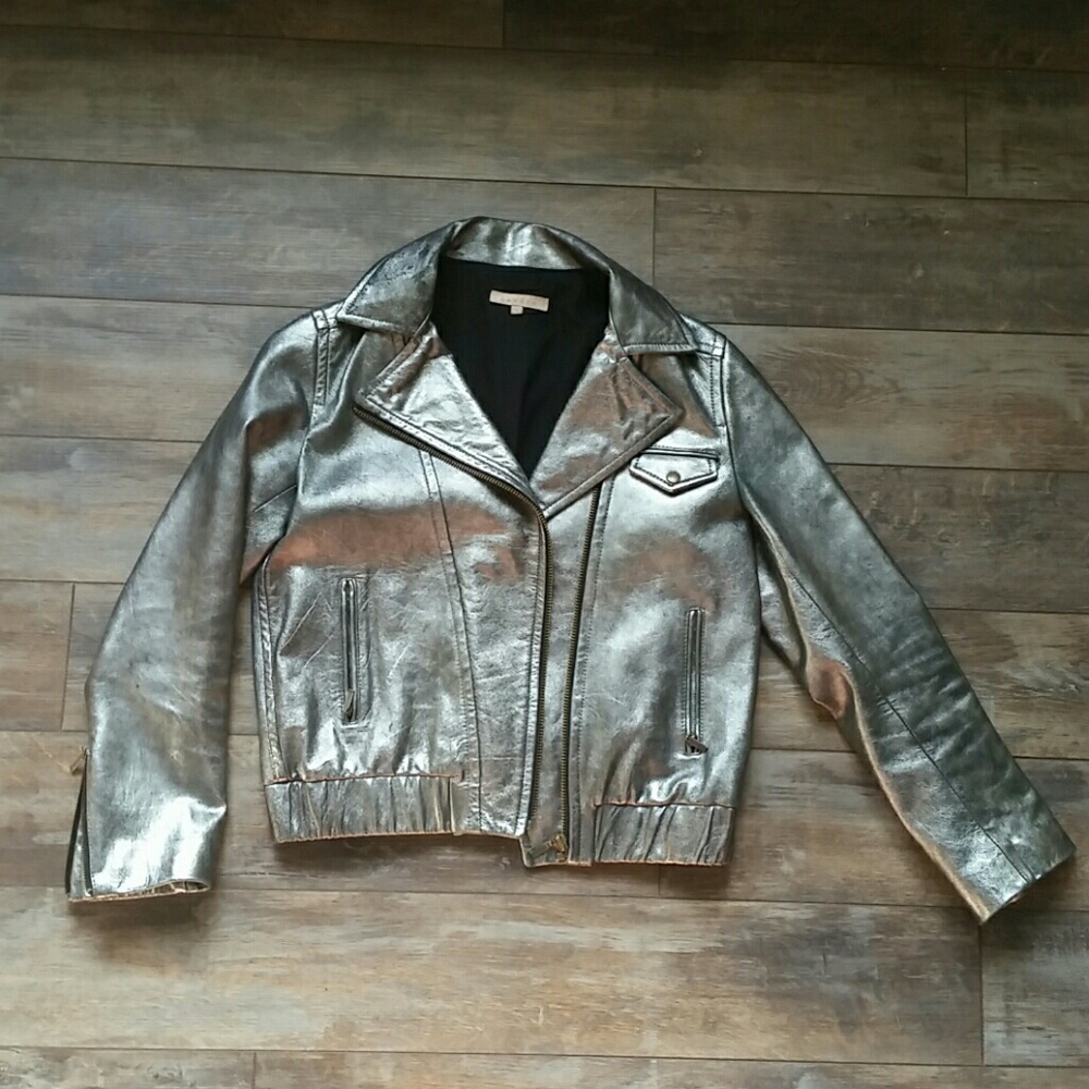 Sandro leather jacket sz 2